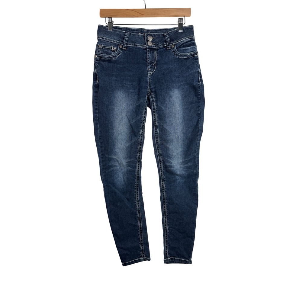 WallFlower Denim Embroidered Blue Jeans Juniors Size 9 Low Rise